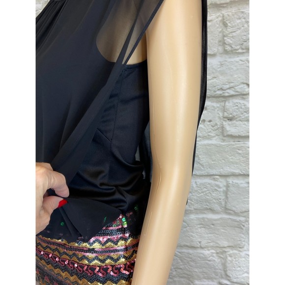 AIDAN MATTOX Sequin Dress Size 2 Party Dress Mini Dress Cocktail Dress Colorful - Picture 6 of 13